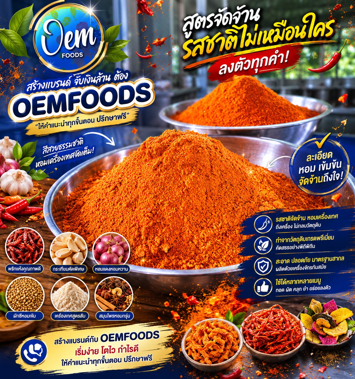โปสเตอร์สูตรจัดจ้านจาก Oemfoods สำหรับต่อยอดแบรนด์อาหาร